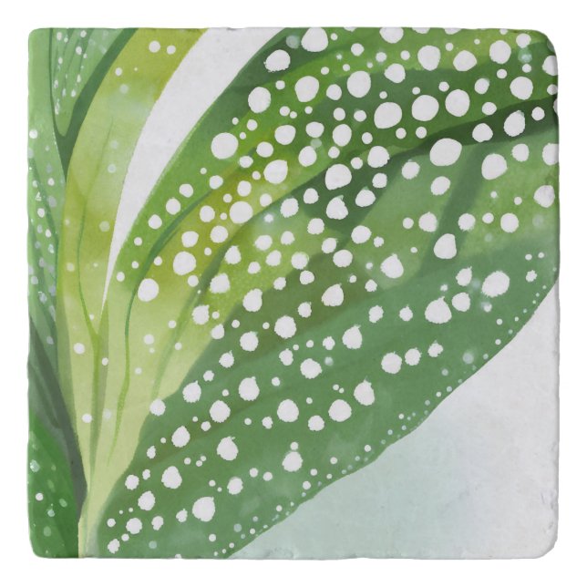 Morning Dew Green Leaf Trivet (Front)