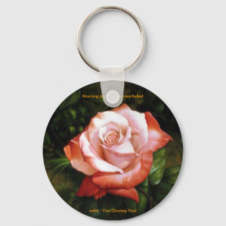 Morning dew on the rose faded Keychain
