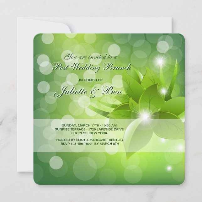 Morning Dew Post Wedding Brunch Invitation (Front)