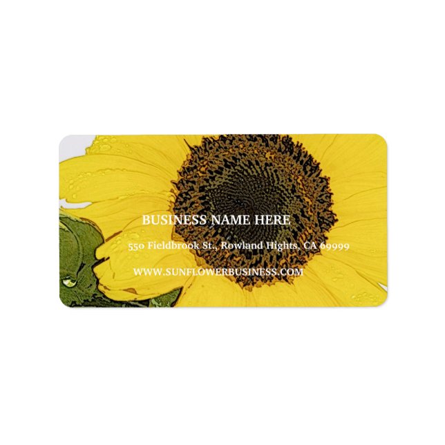 Morning Dew Sunflower Label (Front)