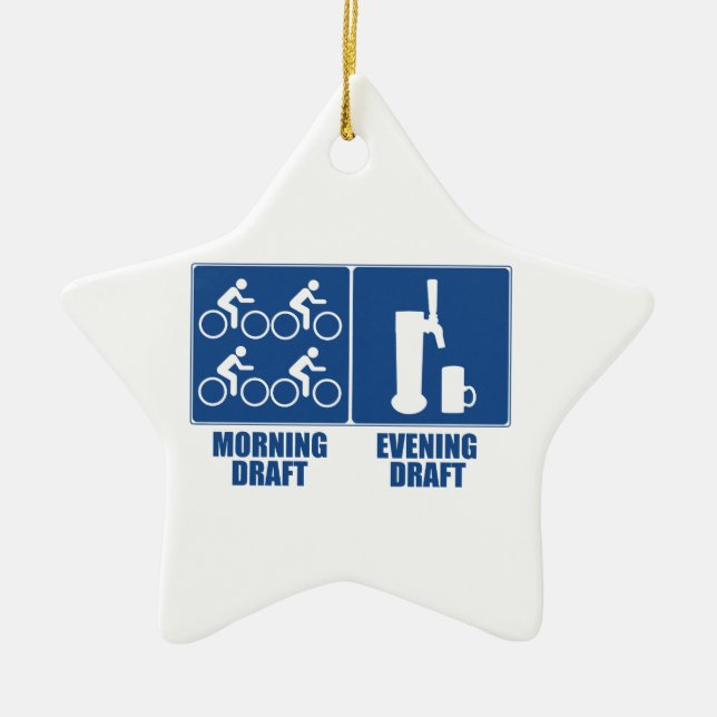 Morning Draft, Evening Draft Ceramic Ornament (Front)