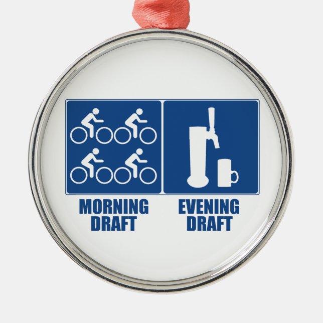 Morning Draft, Evening Draft Metal Ornament (Front)