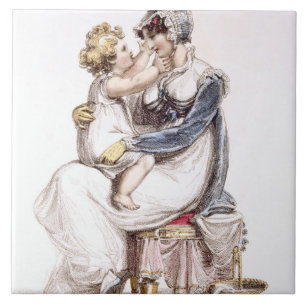Morning dress, fashion plate from Ackermann's Repo Ceramic Tile