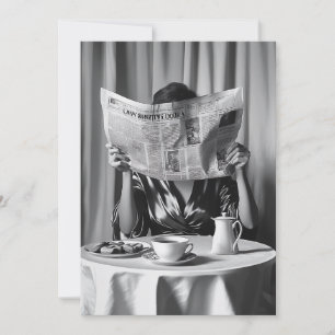 Morning Elegance: Coffee, News, and Serenity Invitation