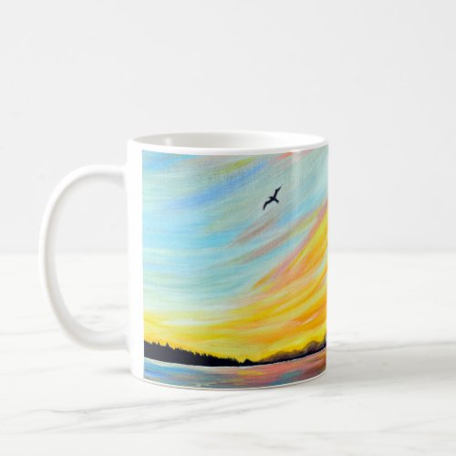 Morning Ferry View Painting Coffee Mug