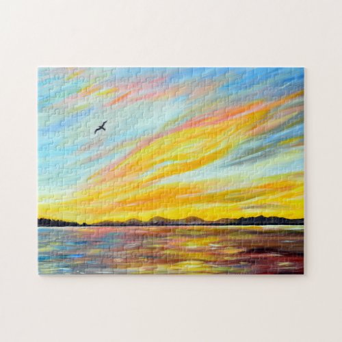 Morning Ferry View Painting Jigsaw Puzzle