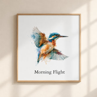 Morning Flight Watercolor Metal Wall Art