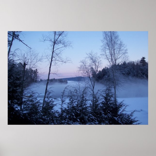 Morning Fog across the Lake Poster (Front)