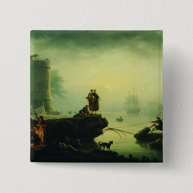 Morning Fog at sea by Joseph Vernet  Button (Front)