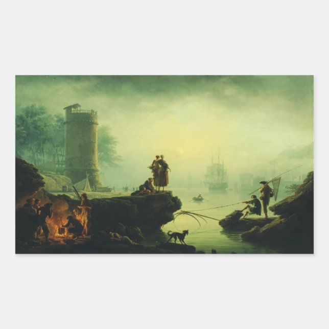 Morning Fog at sea by Joseph Vernet  Rectangular Sticker (Front)