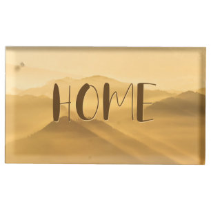 Morning fog gold layers sunrise home quote place card holder