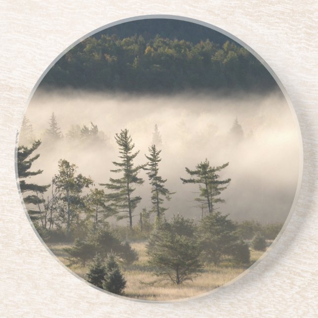 Morning Fog in the Adirondacks Drink Coaster (Front)