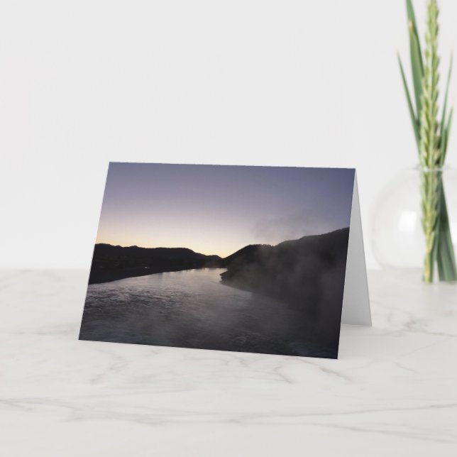 Morning Fog on the Jackson River at Grand Teton Card (Front)