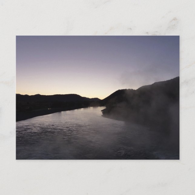 Morning Fog on the Jackson River at Grand Teton Postcard (Front)
