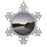 Morning Fog on the Jackson River at Grand Teton Snowflake Pewter Christmas Ornament