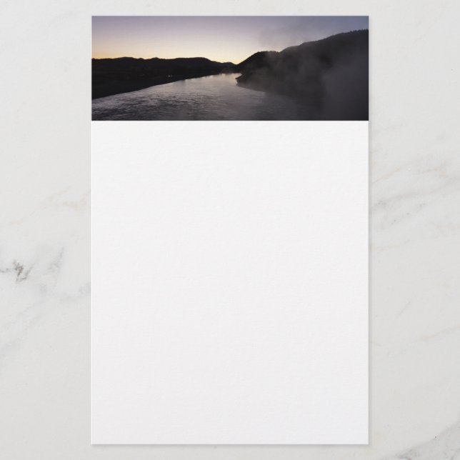 Morning Fog on the Jackson River at Grand Teton Stationery (Front)