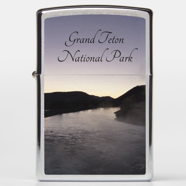 Morning Fog on the Jackson River at Grand Teton Zippo Lighter (Front)