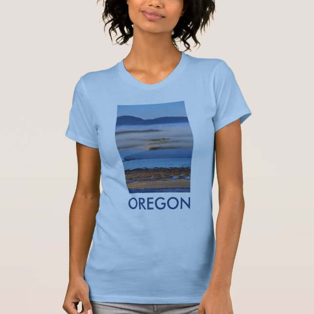 Morning fog over Netarts Bay, OR T-Shirt (Front)