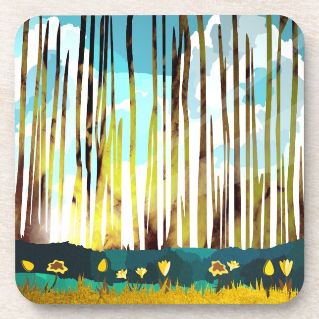 Morning Forest Beverage Coaster (Front)