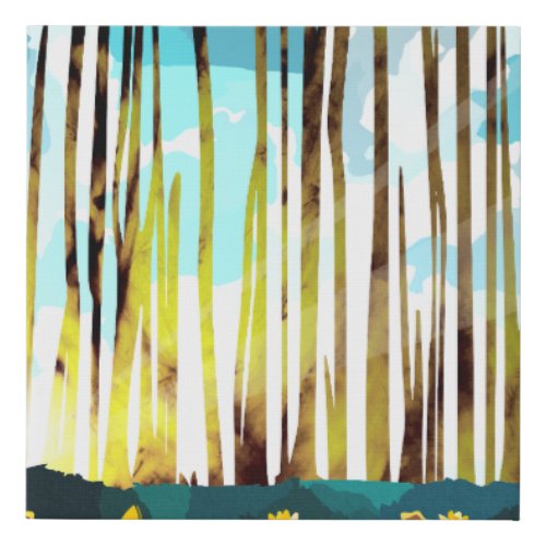 Morning Forest Faux Canvas Print