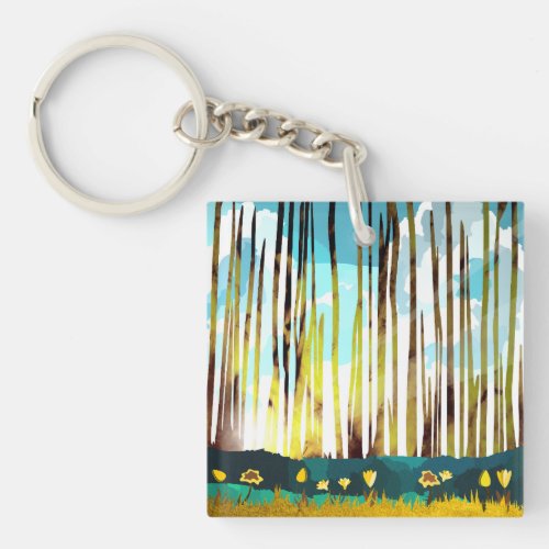 Morning Forest Keychain