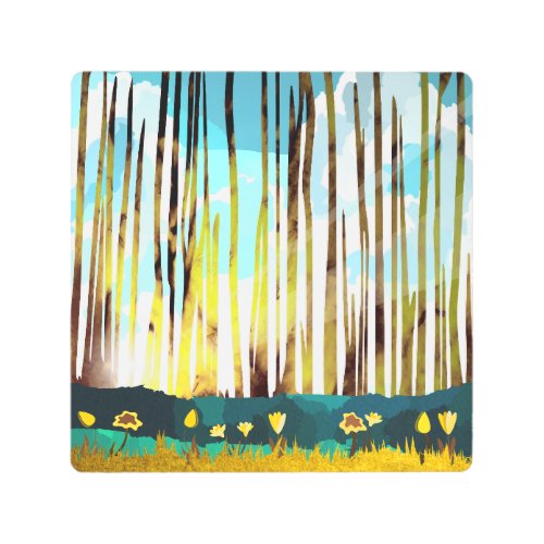 Morning Forest Metal Print