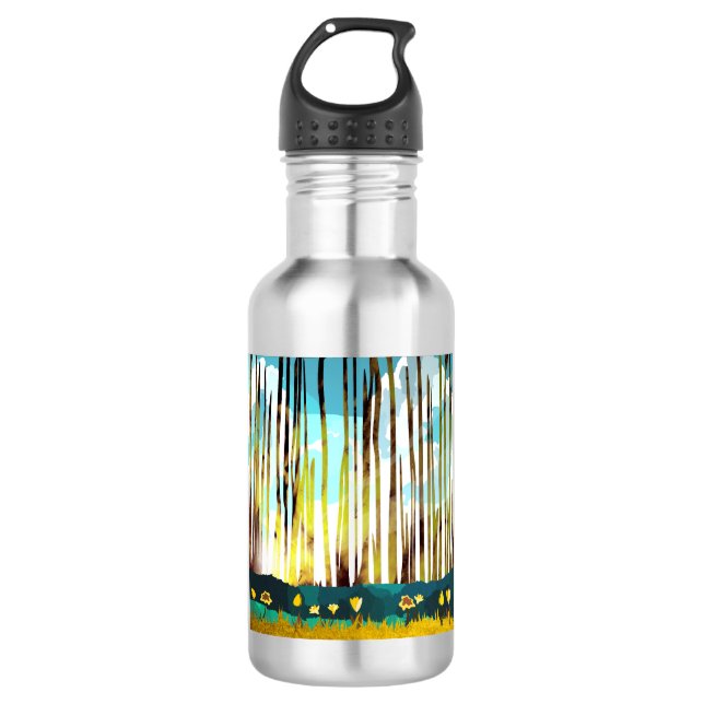 Morning Forest Stainless Steel Water Bottle (Front)