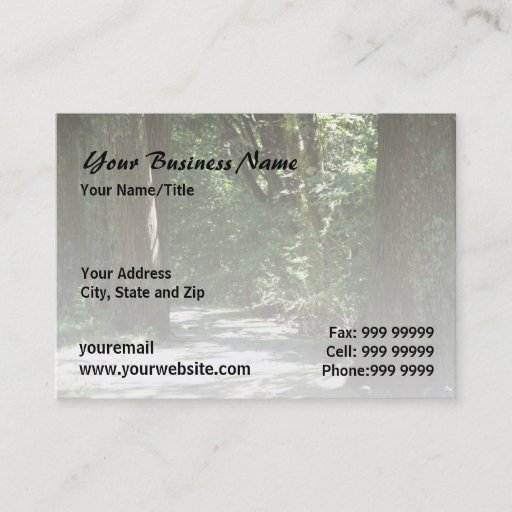 Customizable Morning Forest Walk l Nature Landscape Business Cards