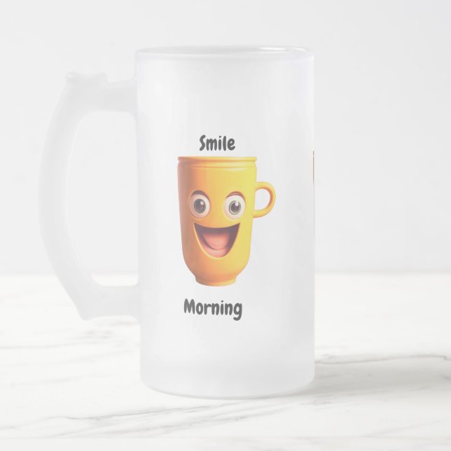 Morning Frosted Glass Beer Mug (Left)