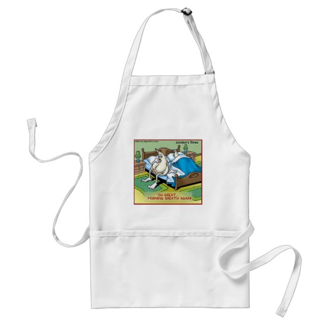 Morning Garlic Breath Funny Offbeat Cartoon Gifts Adult Apron (Front)