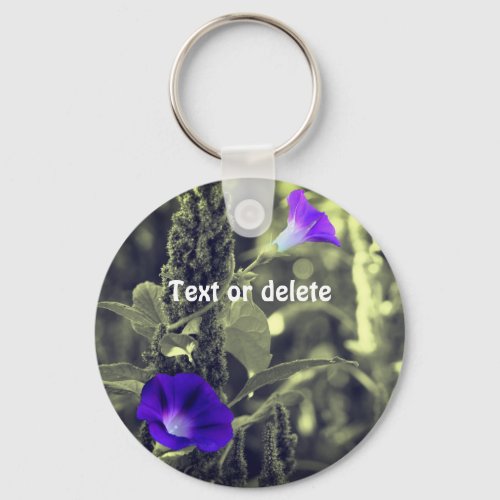 Morning Glories Black And White Personalized Keychain