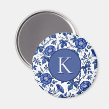 Morning Glories Cobalt Blue White Delft Style