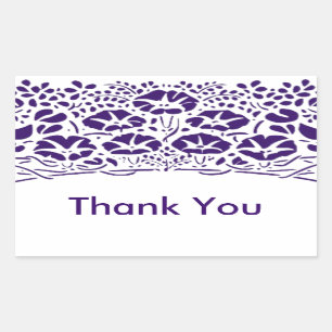 Morning Glories Customizable Thank You Rectangular Sticker