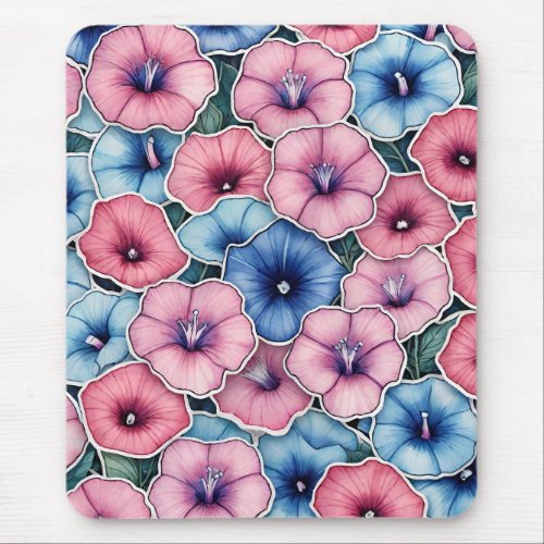 Morning Glories Morning Glory Flower Vines Floral  Mouse Pad