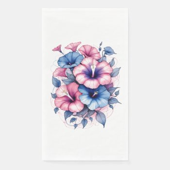 Morning Glories Morning Glory Flower Vines Floral  Paper Guest Towels by ellesgreetings at Zazzle