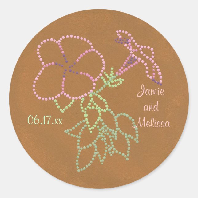 Morning Glories, Wedding Save the date stickers (Front)