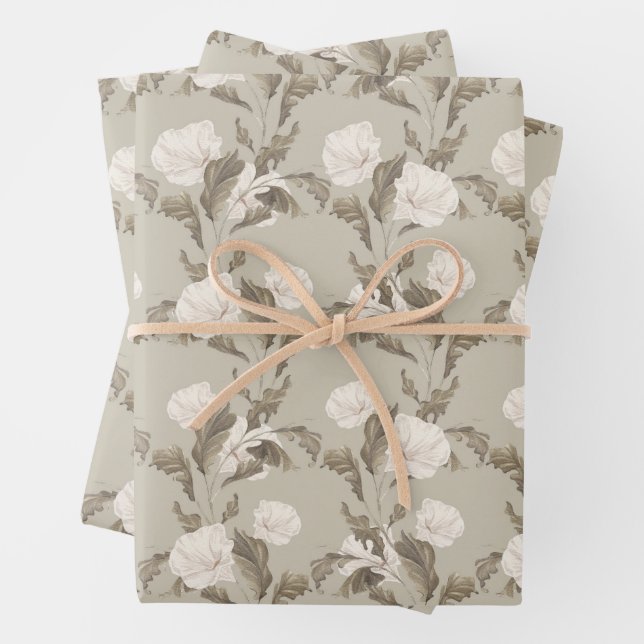 Morning Glories Wrapping Paper Sheets (In situ)