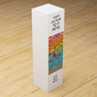 Morning Glory Abstract Yellow Orange Teal Bubbly Wine Box