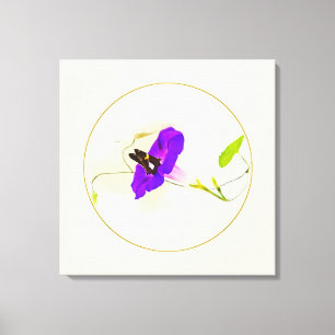 Morning Glory and Butterfly Canvas Print