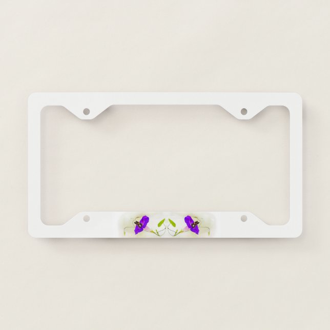 Morning Glory and Butterfly License Plate Frame (Front)