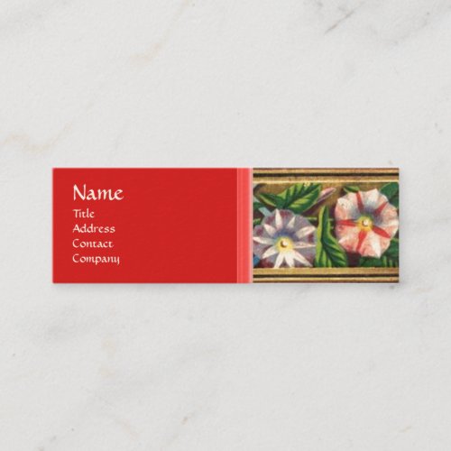 MORNING GLORY AND RED BERRIES MINI BUSINESS CARD