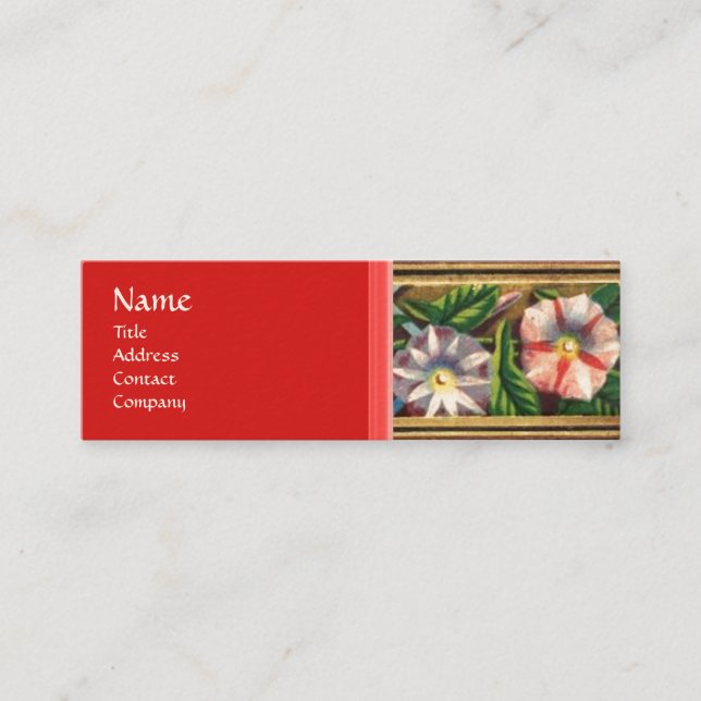 MORNING GLORY AND RED BERRIES MINI BUSINESS CARD (Front)