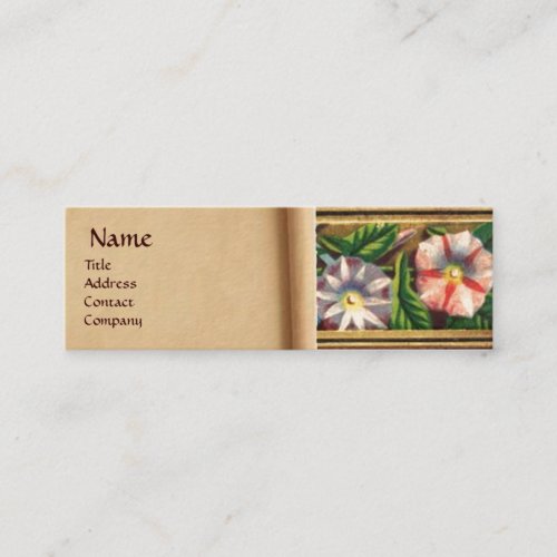 MORNING GLORY AND RED BERRIES MINI BUSINESS CARD