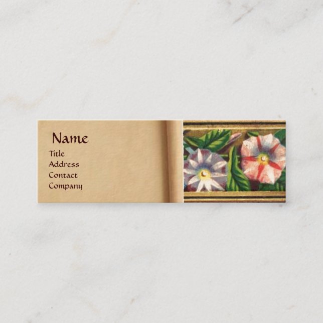 MORNING GLORY AND RED BERRIES MINI BUSINESS CARD (Front)