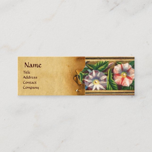 MORNING GLORY AND RED BERRIES MINI BUSINESS CARD (Front)