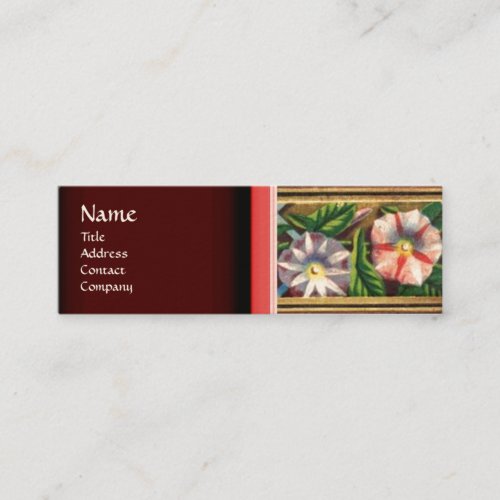 MORNING GLORY AND RED BERRIES MINI BUSINESS CARD