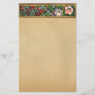 MORNING GLORY AND RED BERRIES PARCHMENT STATIONERY