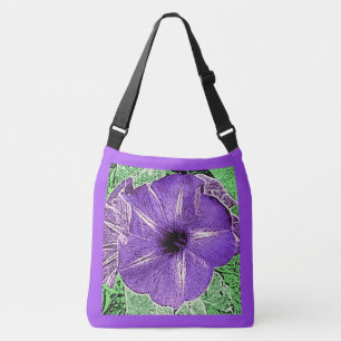Morning Glory Block Print - soft violet Crossbody Bag