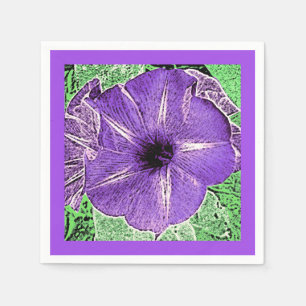 Morning Glory Block Print - soft violet Paper Napkins