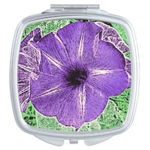 Morning Glory Block Print - soft violet Vanity Mirror